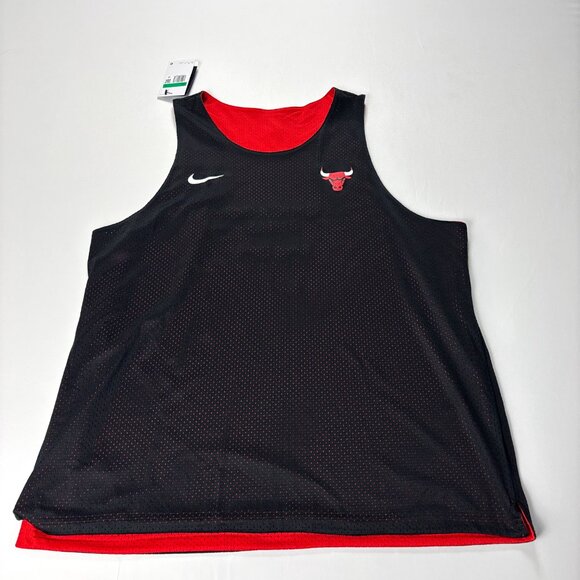 Chicago Bulls Courtside Nike Mens NWT Mesh Practice Jersey Red Black Reversible - Picture 2 of 12
